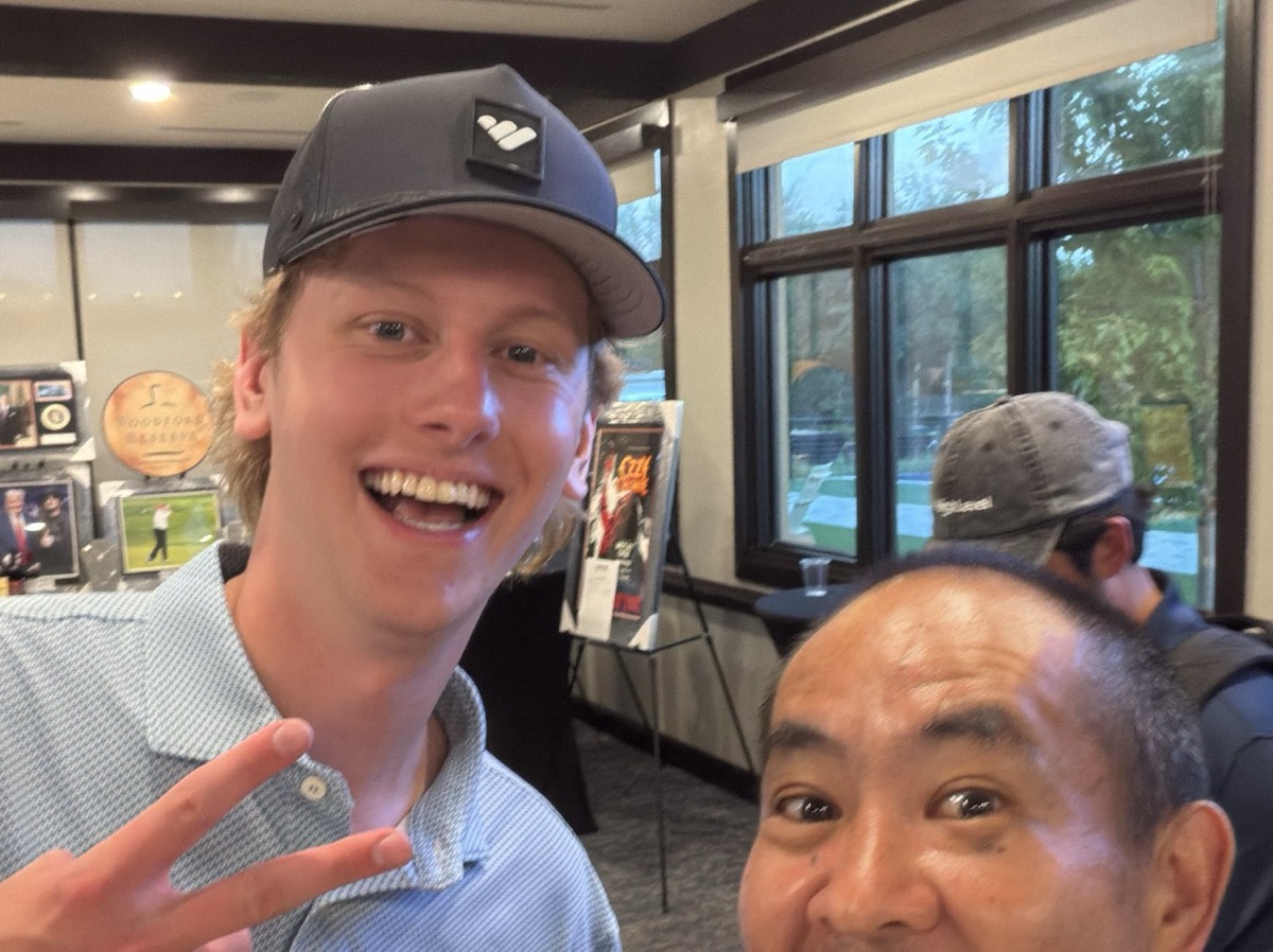 Aden Trano with Dennis Yu at a golf outing, September 2, 2026